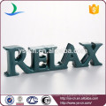 Wholesale glazed RELAX ceramic letter sign
